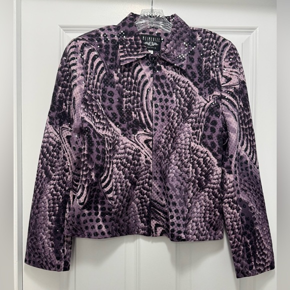 Lot of (2) Women’s Vintage Sequin Zippered Jackets Size M - Picture 4 of 5